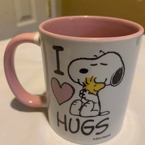 Peanuts Coffee Mug . Snoopy Mug “ Hugs”